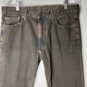 Levi’s  Strauss 513™ SLIM STRAIGHT MEN'S Green/ Gray/ Brown JEANS Size 33/32